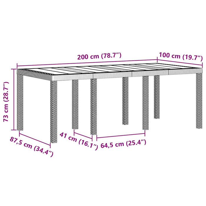 Set de dining în grădină 7 pcs Gri deschis 200 x 100 x 73 cm - WALTI WALTI