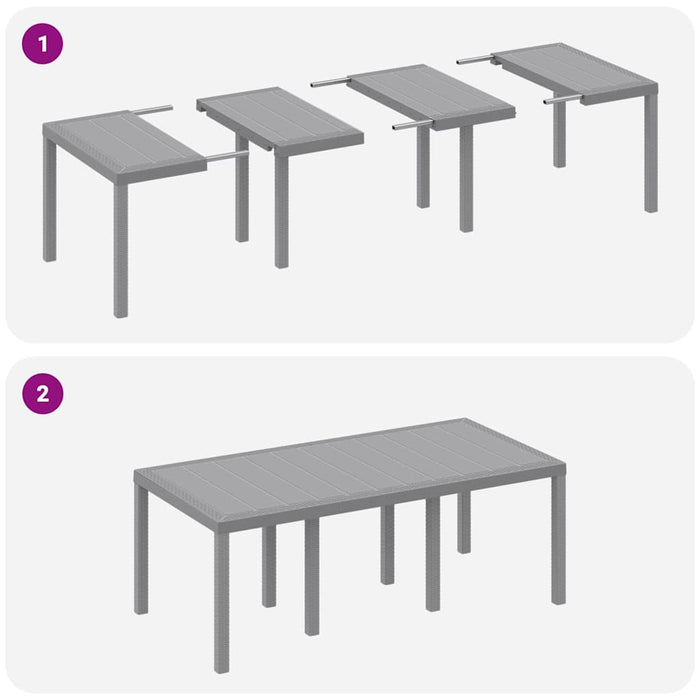Set de Masă pentru Grădină 7 pcs Gri deschis 200 x 100 x 73 cm - WALTI WALTI