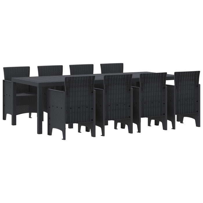 Set de masă pentru grădină 9 pcs Antracit Ratan Polt - WALTI WALTI