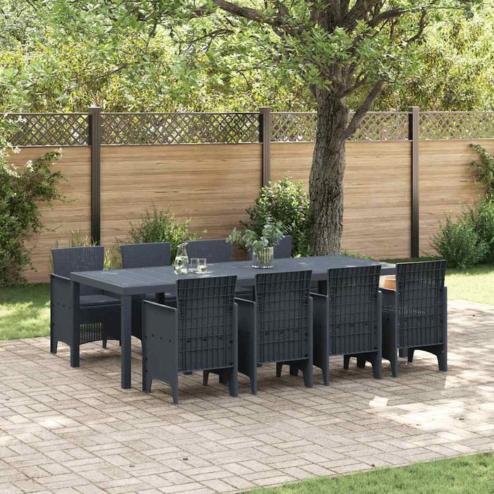 Set de masă pentru grădină 9 pcs Antracit 250 x 100 x 73 cm - WALTI WALTI