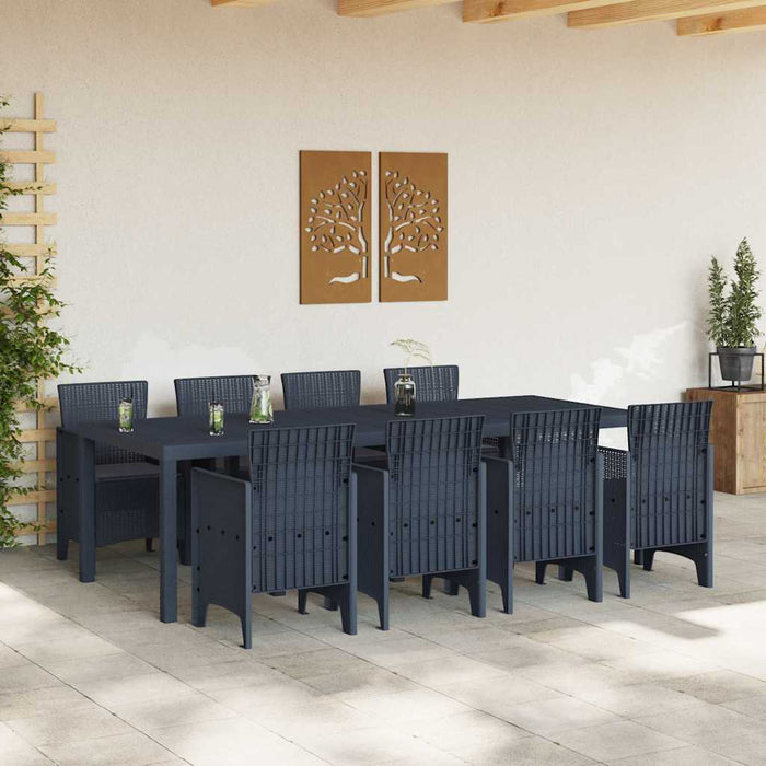 Set de masă pentru grădină 9 pcs Antracit 250 x 100 x 73 cm - WALTI WALTI