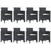 Set Masă Grădină 9 pcs Antracit 250 x 100 x 73 cm Rattan PE - WALTI WALTI