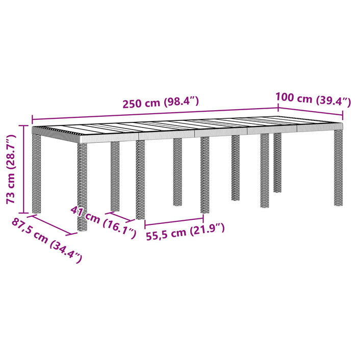 Set de masă pentru grădină 9 pcs Maro Ratan Polt - WALTI WALTI