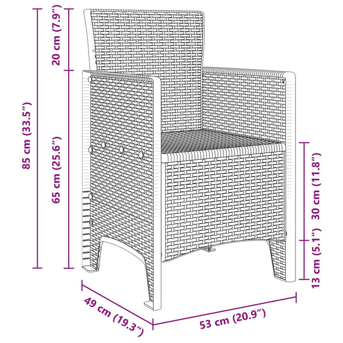 Set de masă pentru grădină 9 pcs Maro Ratan Polt - WALTI WALTI
