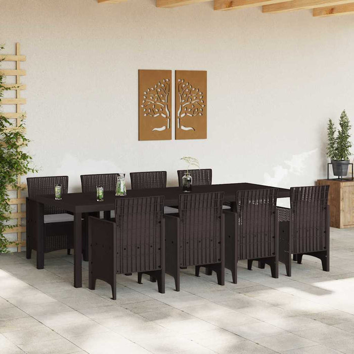 Set Mese Grădină 9 pcs Maro 250 x 100 x 73 cm Poliratan - WALTI WALTI