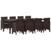 Set de Masă pentru Grădină 9 pcs Maro 250 x 100 x 73 cm - WALTI WALTI