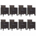 Set de Masă pentru Grădină 9 pcs Maro 250 x 100 x 73 cm - WALTI WALTI