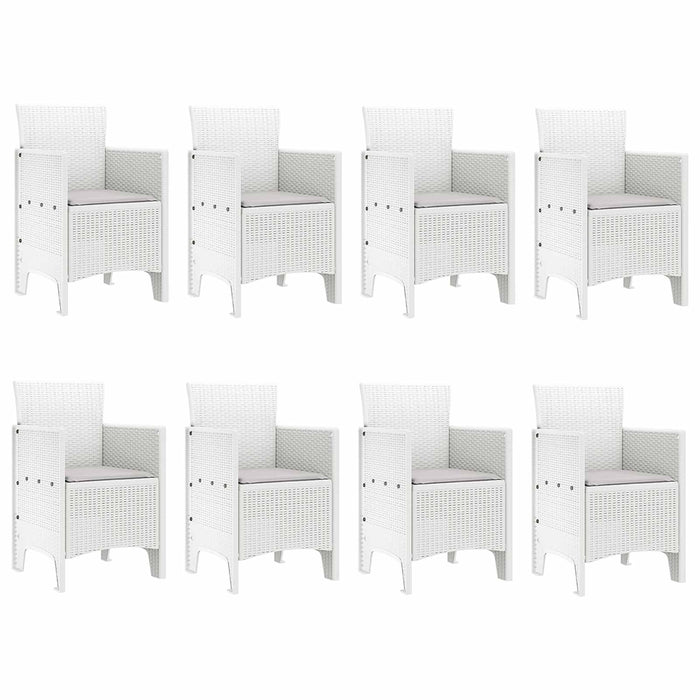 Set de masă pentru grădină 9 buc. Alb Polipropilenă WALTI