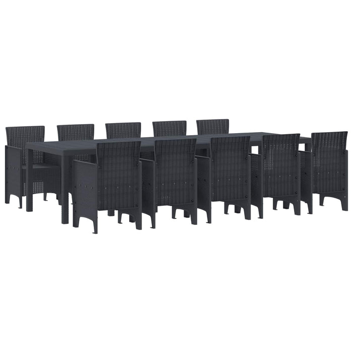 Set de masă pentru grădină 11 pcs Antracit Plastic - WALTI WALTI