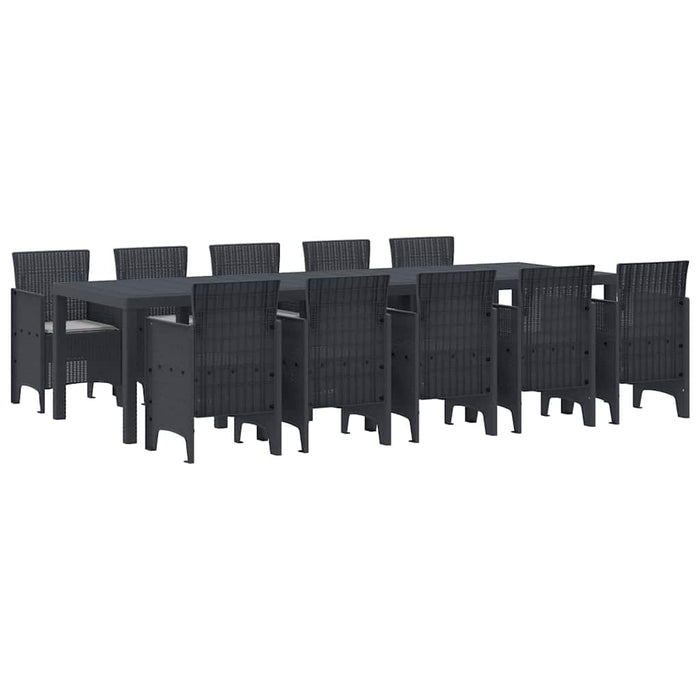 Set de masă de grădină cu perne 11 pcs Antracit și gri deschis - WALTI WALTI