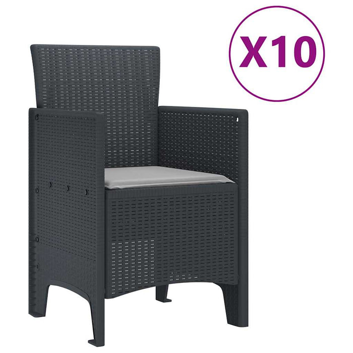 Set de masă de grădină cu perne 11 pcs Antracit și gri deschis - WALTI WALTI