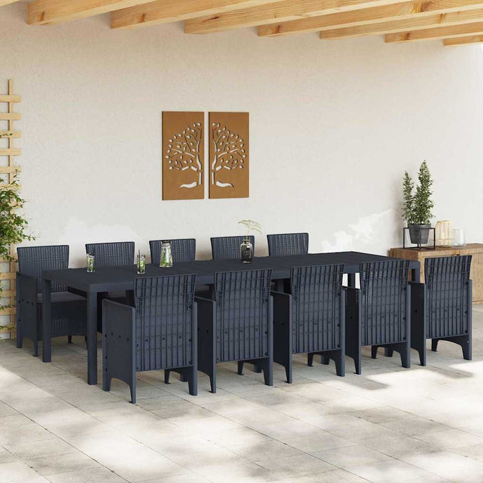 Set de masă de grădină cu perne cu pernă cu pernă 11 pcs Antracit - WALTI WALTI