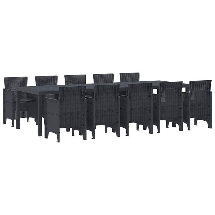 Set de masă de grădină cu perne cu pernă cu pernă 11 pcs Antracit - WALTI WALTI