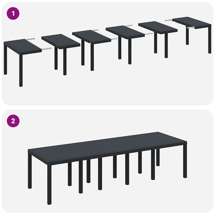 Set de masă de grădină cu perne cu pernă cu pernă 11 pcs Antracit - WALTI WALTI