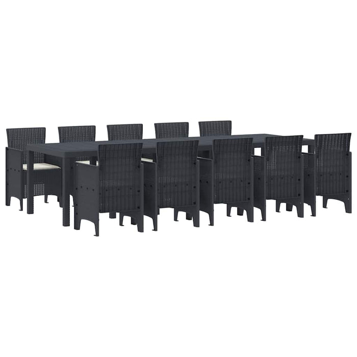 Set de masă pentru grădină 11 pcs Antracit și crem Mare - WALTI WALTI
