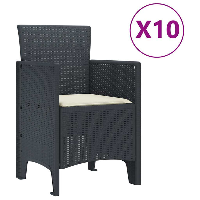 Set de masă pentru grădină 11 pcs Antracit și crem Mare - WALTI WALTI