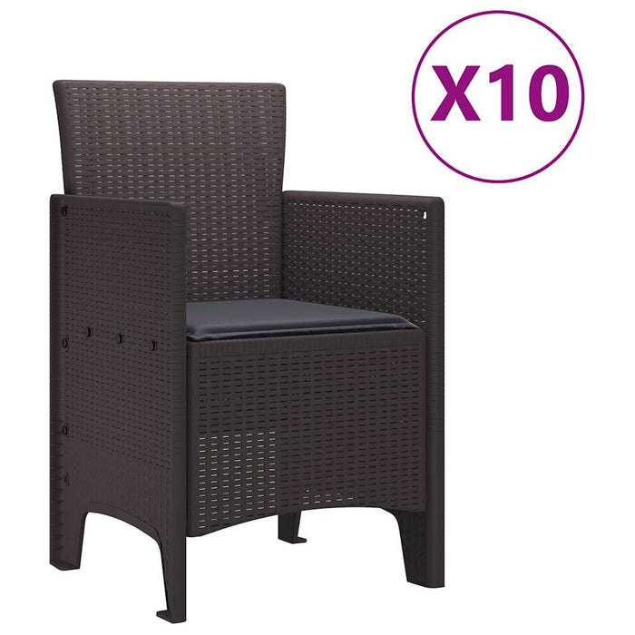 Set de masă pentru grădină 11 pcs Maro și Antracit Mare Ratan - WALTI WALTI