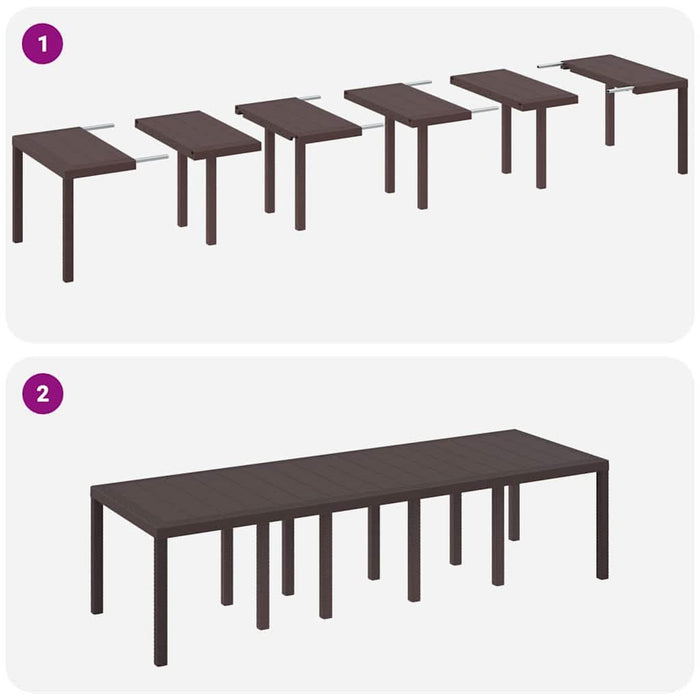 Set de masă pentru grădină 11 pcs Maro și Antracit Mare Ratan - WALTI WALTI