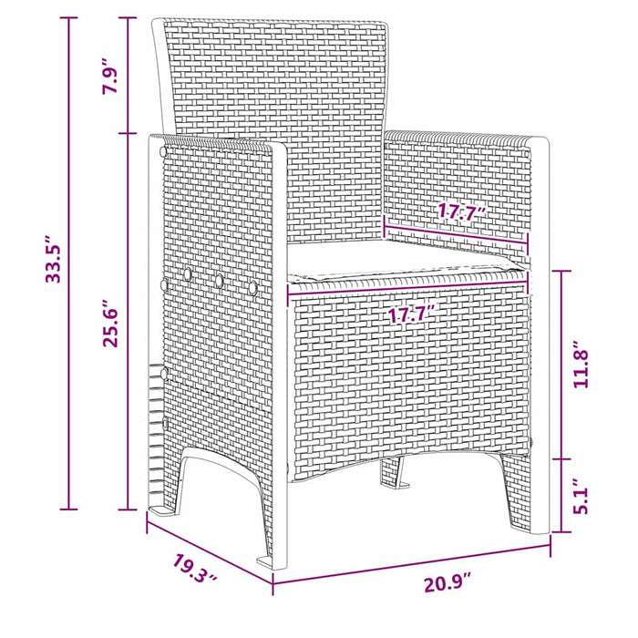 Set de masă pentru grădină cu pernă 11 pcs Maro și Crem - WALTI WALTI