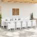 Set de masă pentru grădină 11 pcs Alb mare Rattan și oțel - WALTI WALTI