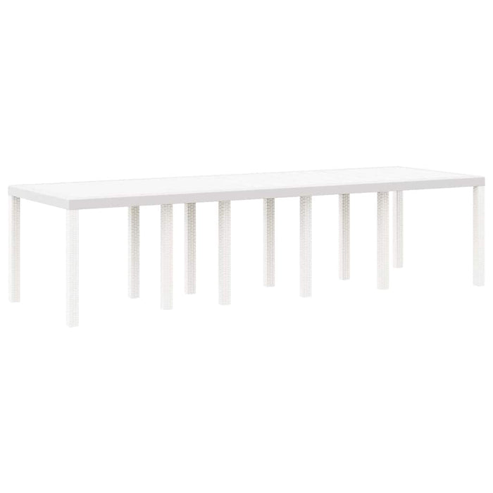 Set de masă pentru grădină 11 pcs Alb mare Rattan și oțel - WALTI WALTI