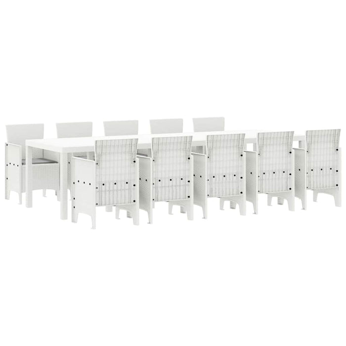 Set de masă pentru grădină 11 pcs Alb și gri deschis 10 locuri - WALTI WALTI