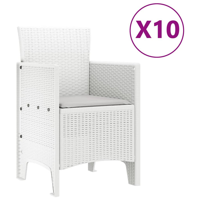 Set de masă pentru grădină 11 pcs Alb și gri deschis 10 locuri - WALTI WALTI