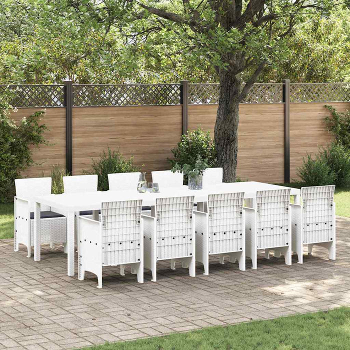 Set de masă pentru grădină cu pernă cu pernă 11 pcs Alb Mare - WALTI WALTI