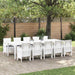 Set de masă pentru grădină cu pernă cu pernă 11 pcs Alb Mare - WALTI WALTI