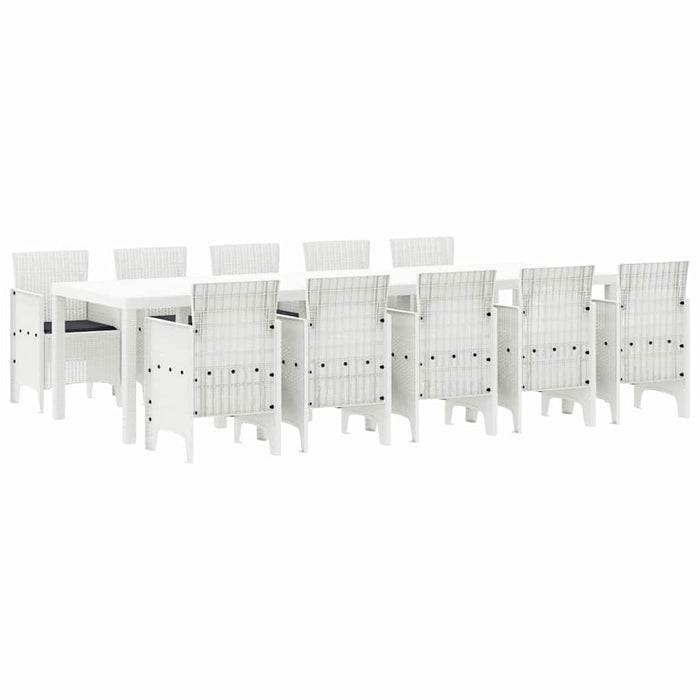 Set de masă pentru grădină cu pernă cu pernă 11 pcs Alb Mare - WALTI WALTI