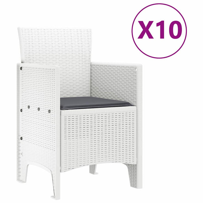 Set de masă pentru grădină cu pernă cu pernă 11 pcs Alb Mare - WALTI WALTI