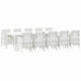 Set de masă pentru grădină cu pernă 11 pcs Alb 10-Persoane - WALTI WALTI