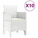 Set de masă pentru grădină cu pernă 11 pcs Alb 10-Persoane - WALTI WALTI