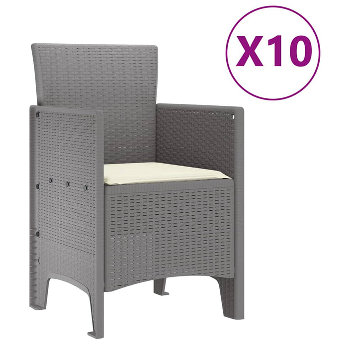 Set de masă pentru grădină 11 buc. Gri deschis și crem WALTI