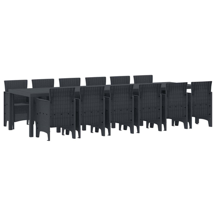 Set de masă pentru grădină 13 pcs Antracit Ratan Polt - WALTI WALTI