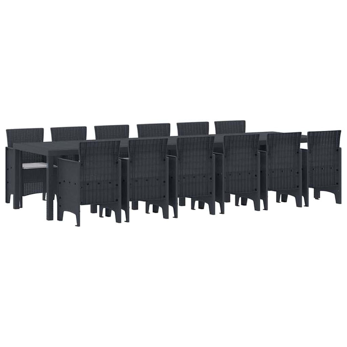 Set de mese pentru grădină cu perne 13 pcs Antracit - WALTI WALTI