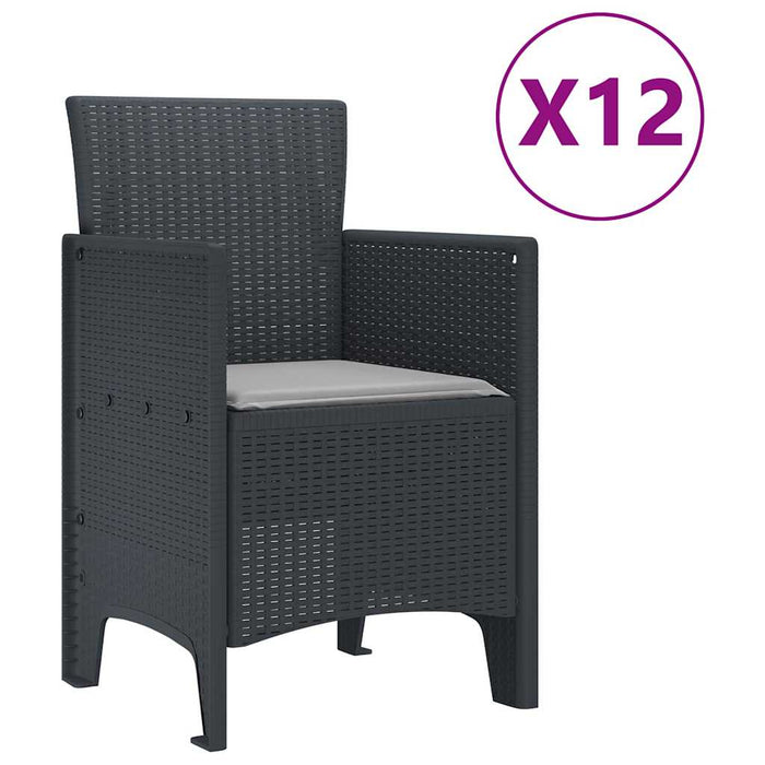 Set de mese pentru grădină cu perne 13 pcs Antracit - WALTI WALTI