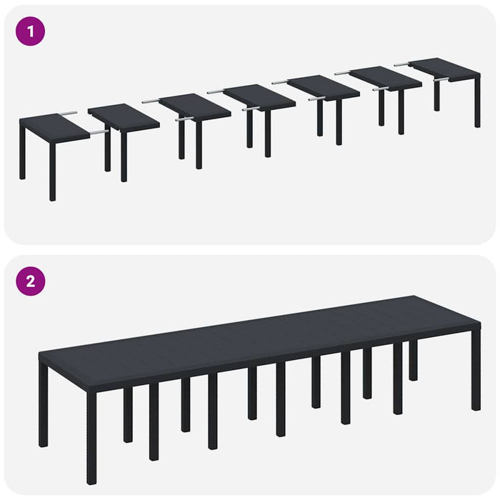 Set de mese pentru grădină cu perne 13 pcs Antracit - WALTI WALTI