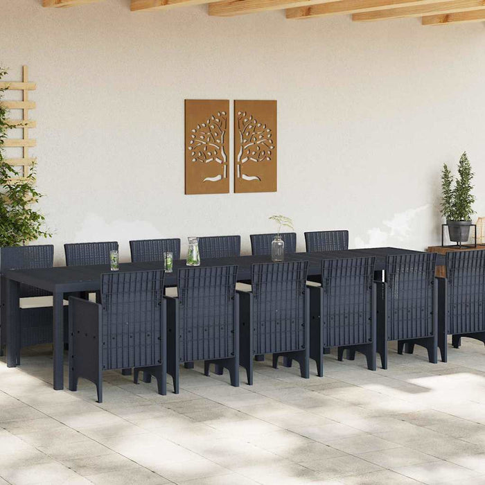 Set de dining pentru grădină 13 pcs Antracit Mare Poliratan - WALTI WALTI