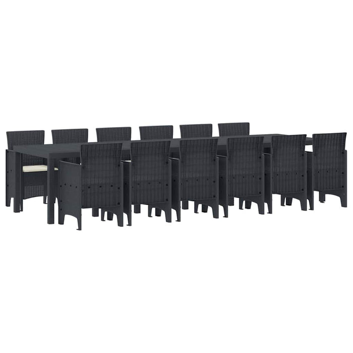 Set de dining pentru grădină 13 pcs Antracit Mare Poliratan - WALTI WALTI