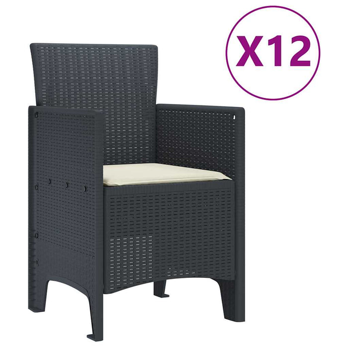 Set de dining pentru grădină 13 pcs Antracit Mare Poliratan - WALTI WALTI