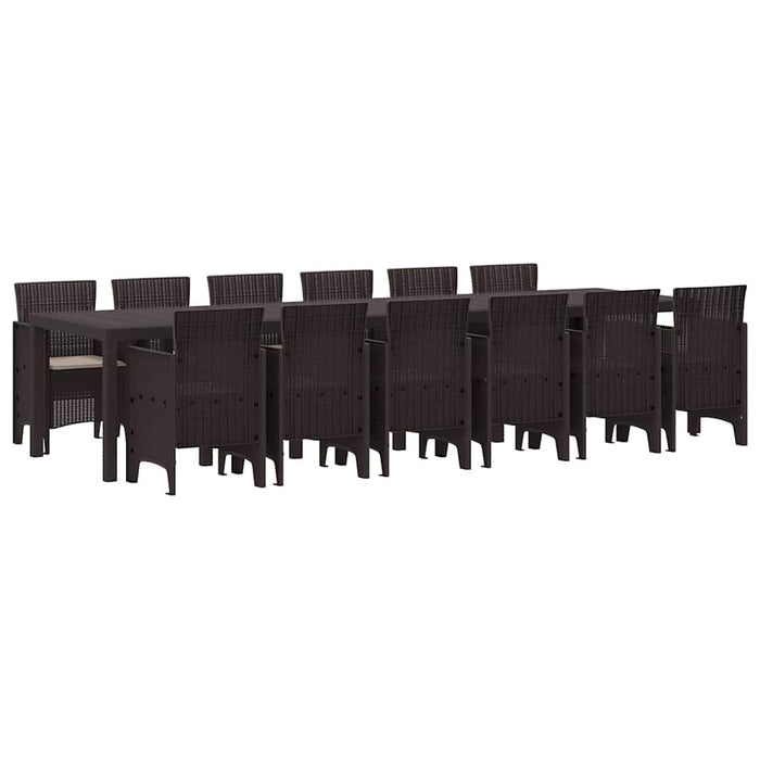 Set de mese pentru grădină 13 pcs Maro Mare Ratan & Poliester - WALTI WALTI