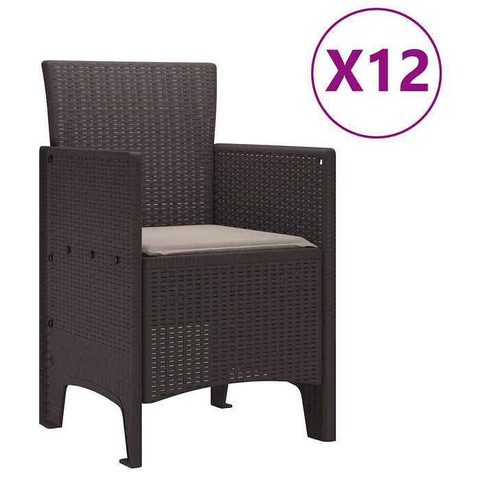 Set de mese pentru grădină 13 pcs Maro Mare Ratan & Poliester - WALTI WALTI
