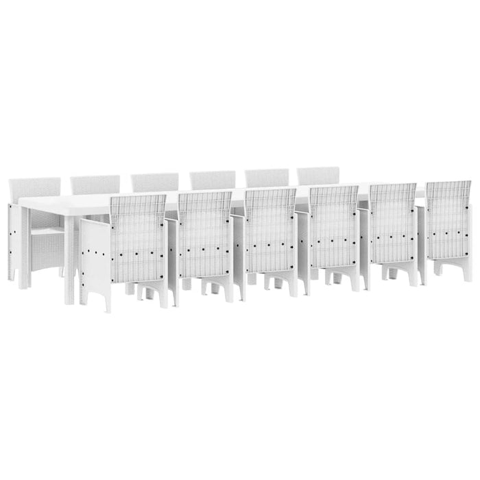 Set Masă Grădină 13 pcs Alb Mari Plastic - WALTI WALTI