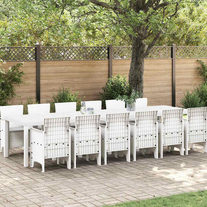 Set Dining Grădină 13 pcs Alb Mare, 12-Persoane Plastic - WALTI WALTI