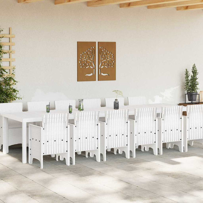 Set Dining Grădină 13 pcs Alb Mare, 12-Persoane Plastic - WALTI WALTI
