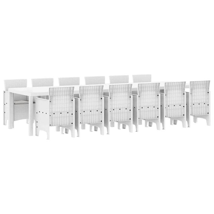 Set Dining Grădină 13 pcs Alb Mare, 12-Persoane Plastic - WALTI WALTI