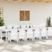 Set de masă pentru grădină 13 pcs Alb mare Ratan - WALTI WALTI
