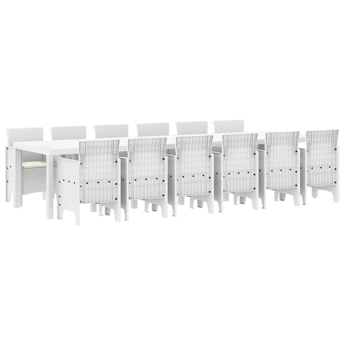 Set Masă Grădină 13 pcs Alb 12-Persoane Poliratan - WALTI WALTI