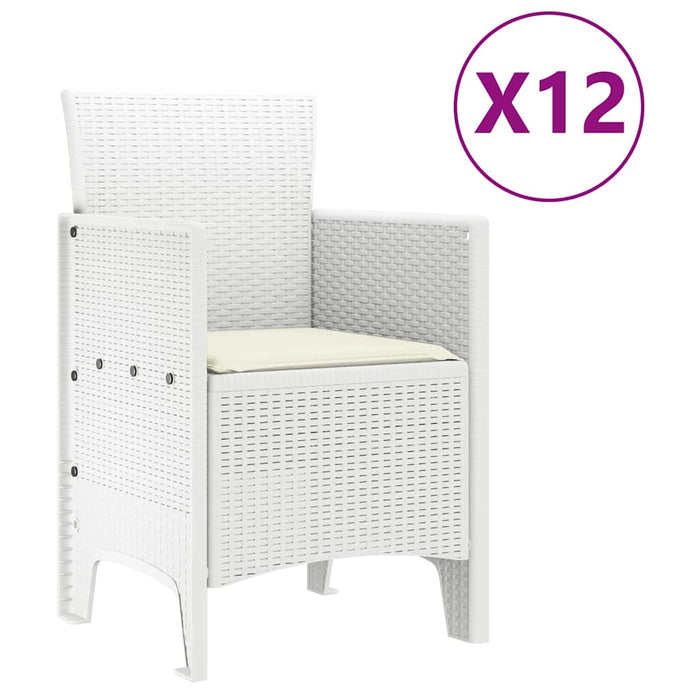 Set Masă Grădină 13 pcs Alb 12-Persoane Poliratan - WALTI WALTI